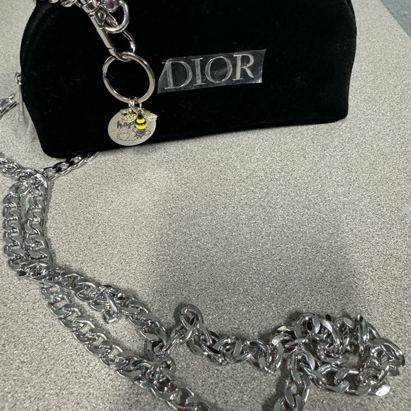 DIOR Velvet Black Crossbody Handbag chain Purse Evening Bag/makeup - Picture 15 of 16
